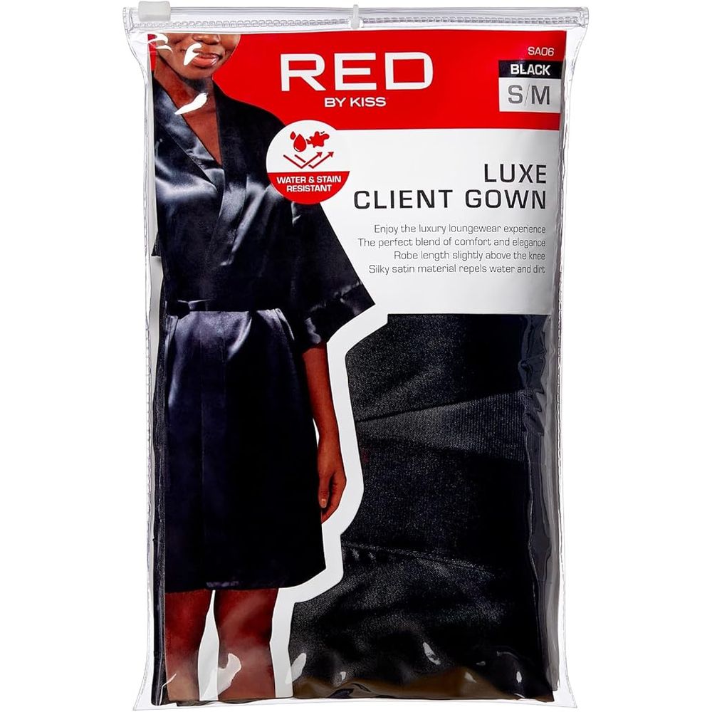 Red Luxe Client Gown – Water - Resistant, Stylish Full - Cover Salon Wear - Beauty Exchange Beauty Supply