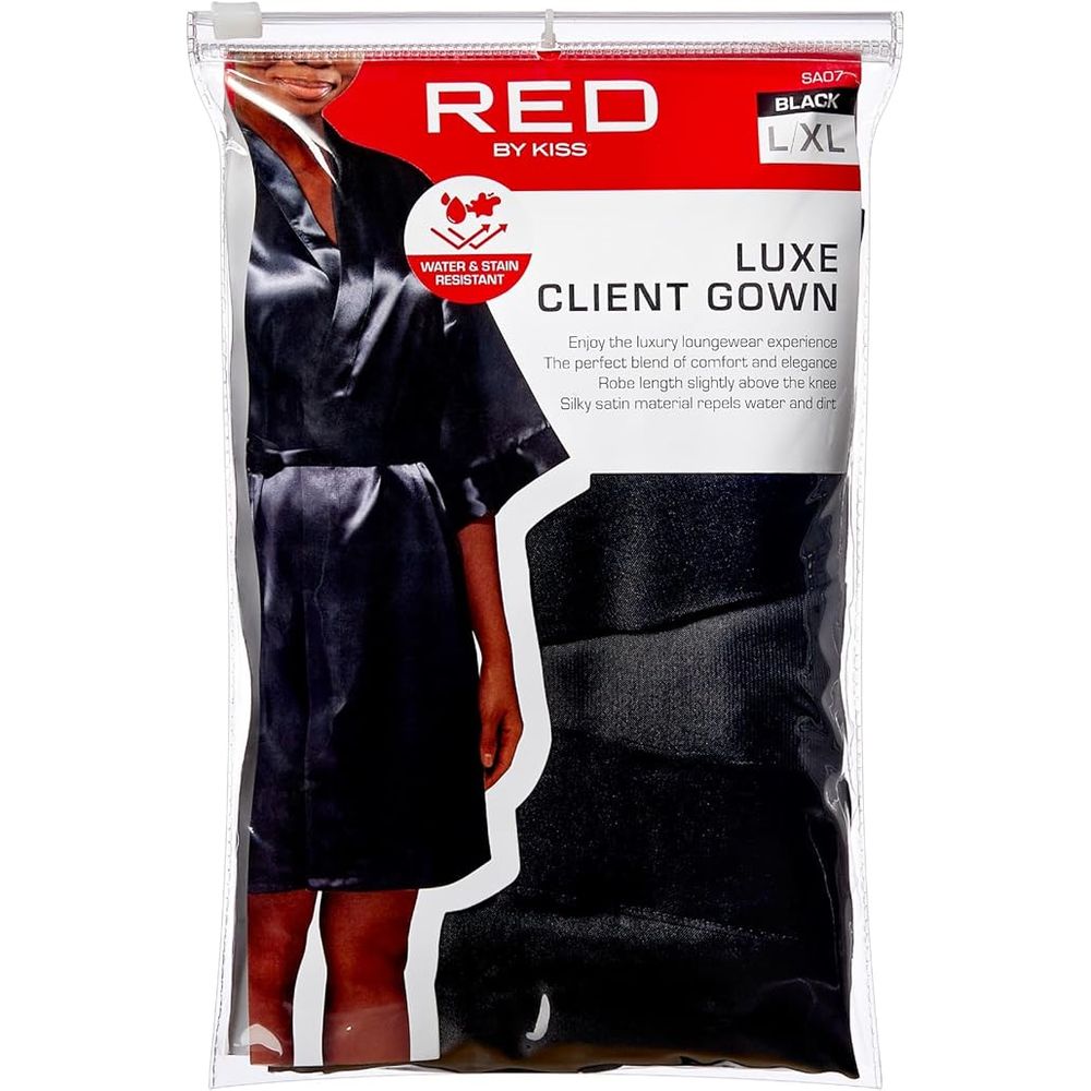 Red Luxe Client Gown – Water - Resistant, Stylish Full - Cover Salon Wear - Beauty Exchange Beauty Supply