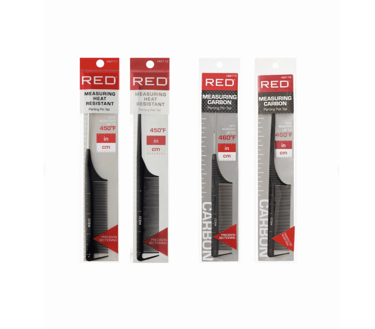 Red Measuring Precision Sectioning Comb - Beauty Exchange Beauty Supply