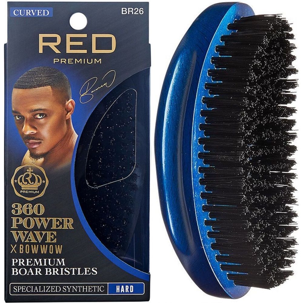 RED Premium Curved 360 Power Wave Brush BR26 – Hard Bristles for Deep Wave Definition Curved Design - Beauty Exchange Beauty Supply