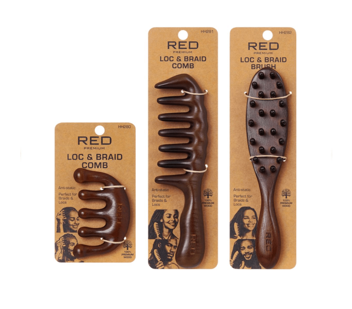 Red Premium Loc & Braid Brush & Comb - Beauty Exchange Beauty Supply