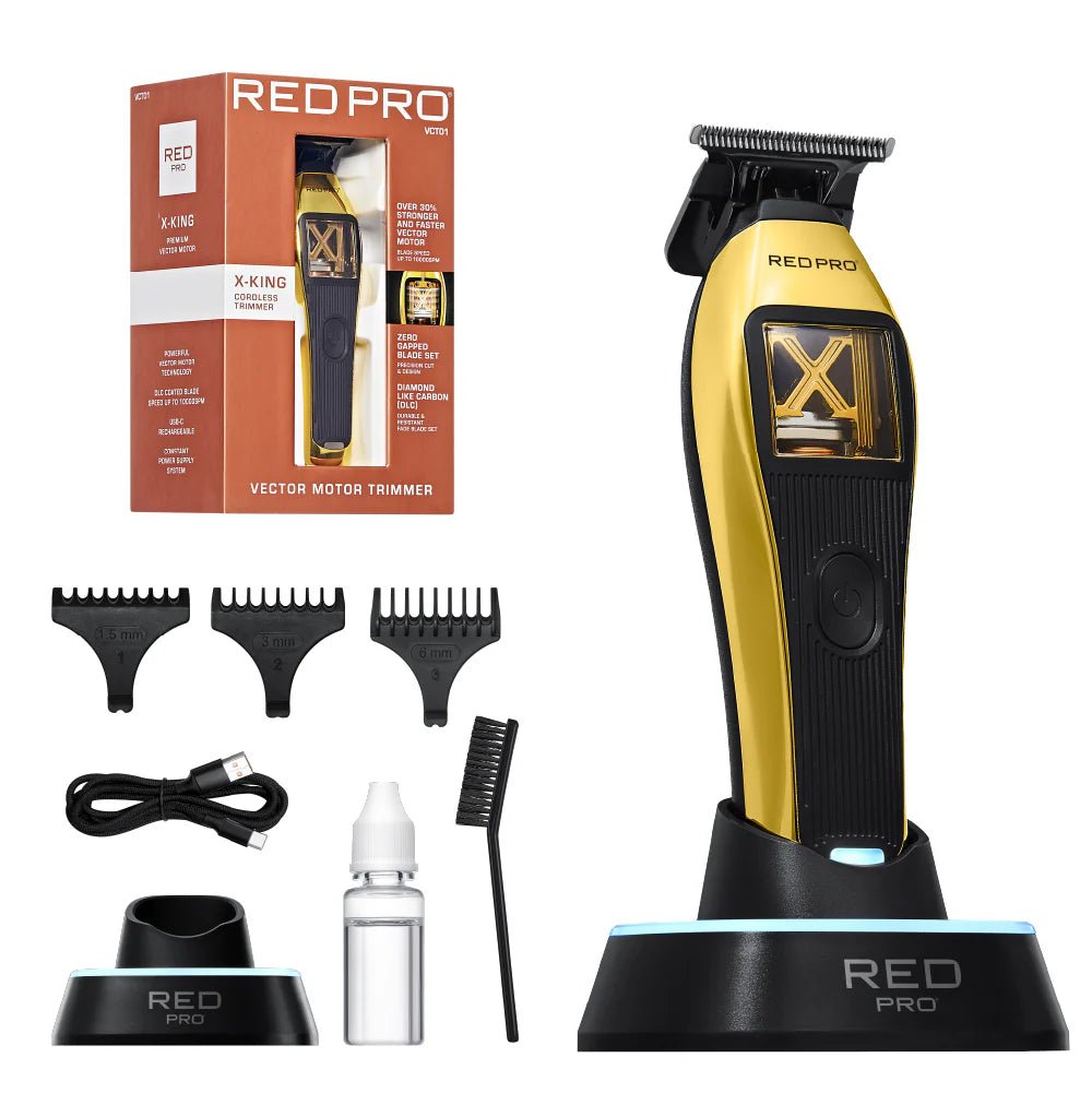 Red PRO X - King Vector Motor Cordless Trimmer - Beauty Exchange Beauty Supply