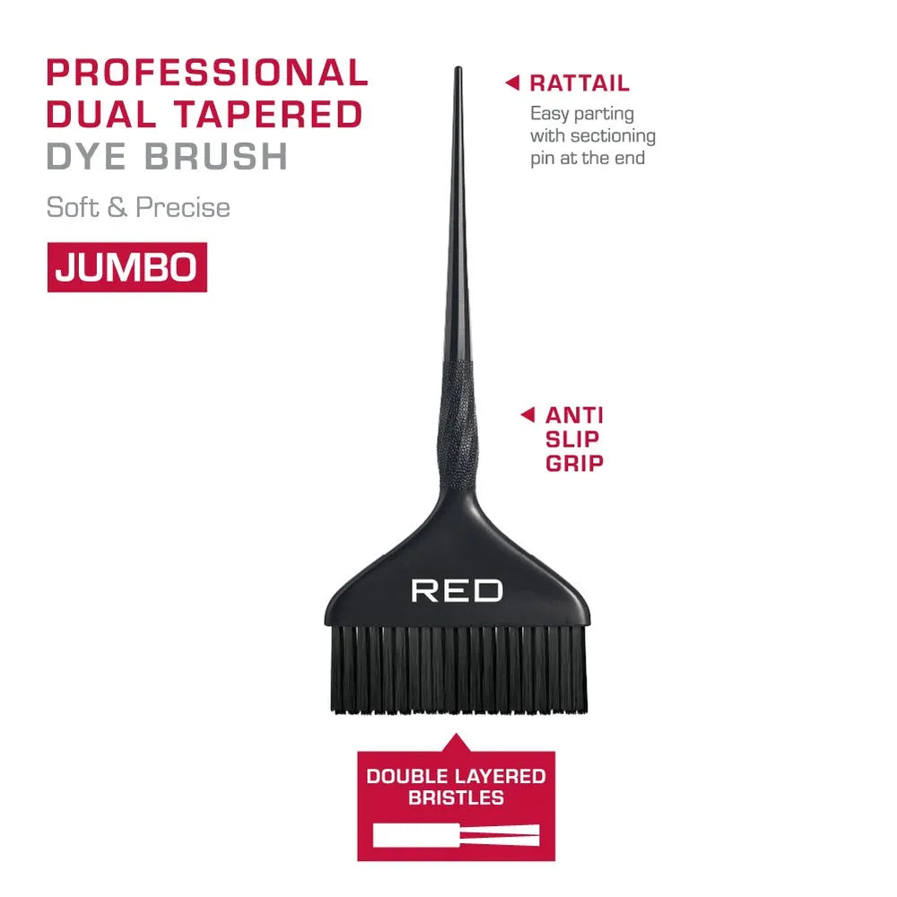 Red Professional Dual Tapered Dye Brush Jumbo - Beauty Exchange Beauty Supply