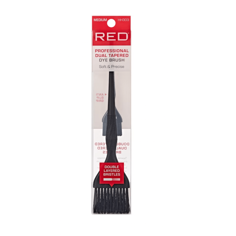 Red Professional Dual Tapered Dye Brush Medium - Beauty Exchange Beauty Supply