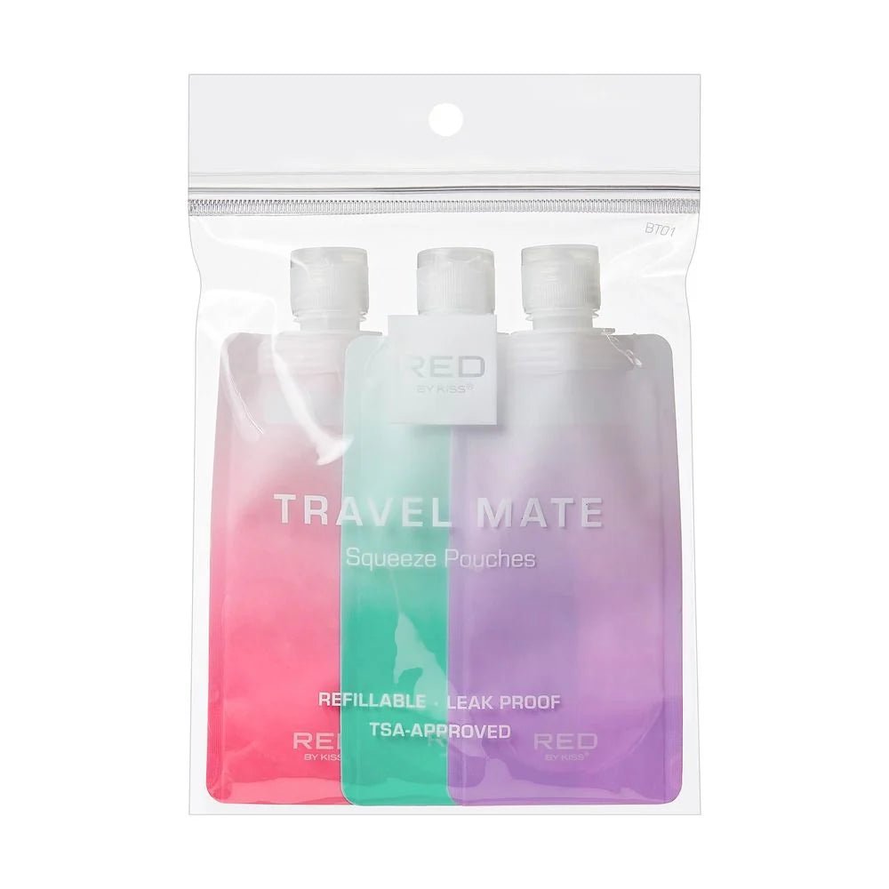 RED Refillable Travel Pouch & Bottle Sets – TSA - Approved, Leak - Proof, and Eco - Friendly | BT01–BT03 - Beauty Exchange Beauty Supply