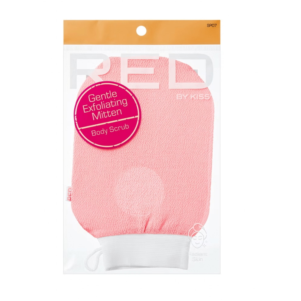 RED Spa Bath Essentials – Shower Ball, Wash Cloth, Exfoliating Gloves & Mitt (Assorted Set) - Beauty Exchange Beauty Supply