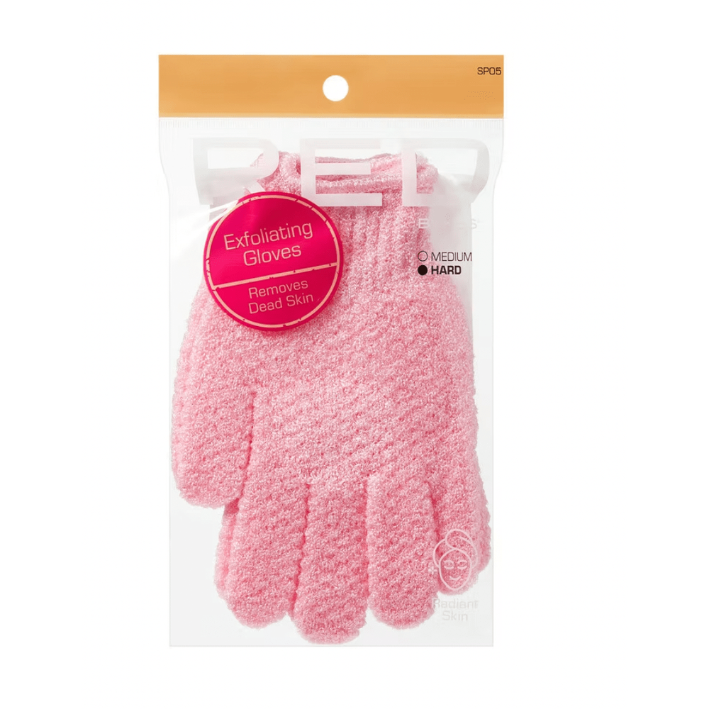 RED Spa Bath Essentials – Shower Ball, Wash Cloth, Exfoliating Gloves & Mitt (Assorted Set) - Beauty Exchange Beauty Supply