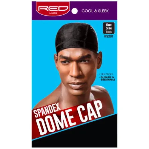 Red Spandex Dome Cap Black HSX01 - Beauty Exchange Beauty Supply