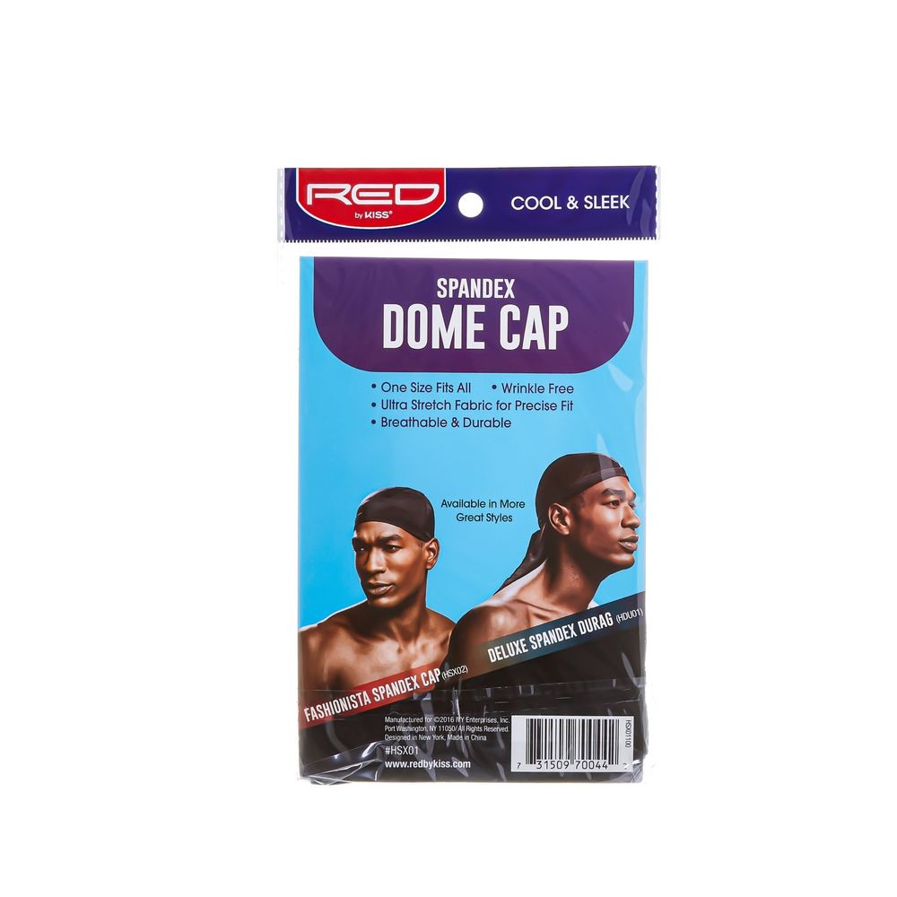 Red Spandex Dome Cap Black HSX01 - Beauty Exchange Beauty Supply