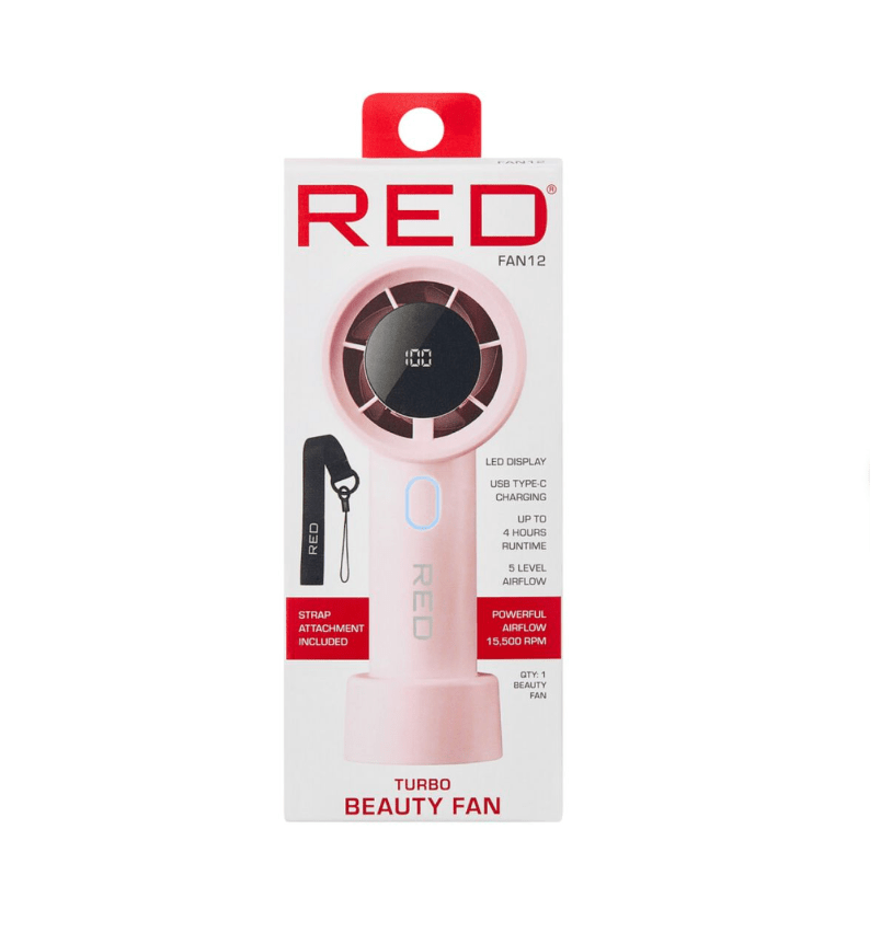 Red Turbo Beauty Fan Portable Rechargeable Fan - Beauty Exchange Beauty Supply
