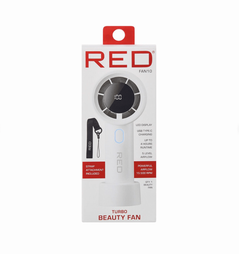 Red Turbo Beauty Fan Portable Rechargeable Fan - Beauty Exchange Beauty Supply
