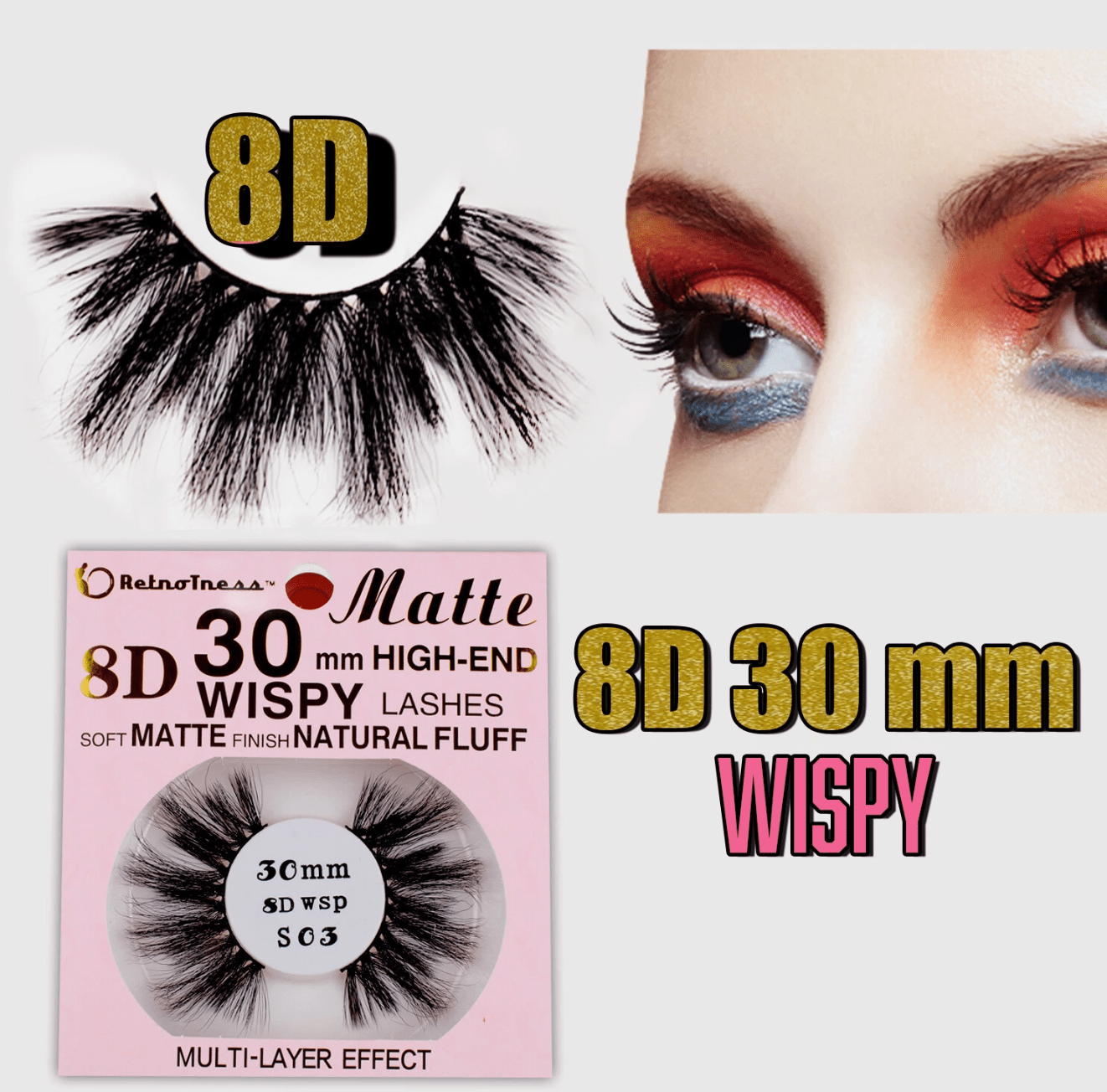 RetroTress 8D Wispy Matte Lashes 30mm – Styles 01–30 - Beauty Exchange Beauty Supply