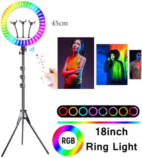 RGB Selfie Ring Light Studio Kit with Tripod - 3 Phone Mount - Beauty Exchange Beauty Supply