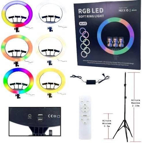 RGB Selfie Ring Light Studio Kit with Tripod - 3 Phone Mount - Beauty Exchange Beauty Supply
