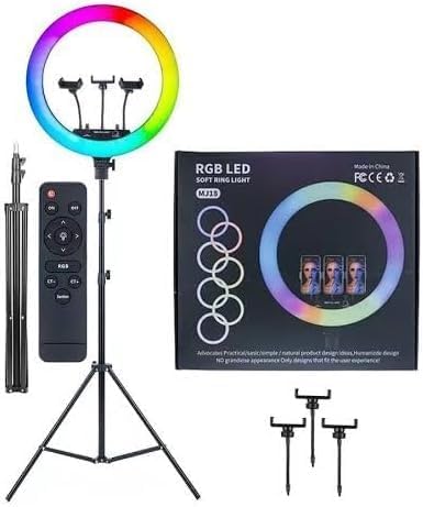 RGB Selfie Ring Light Studio Kit with Tripod - 3 Phone Mount - Beauty Exchange Beauty Supply