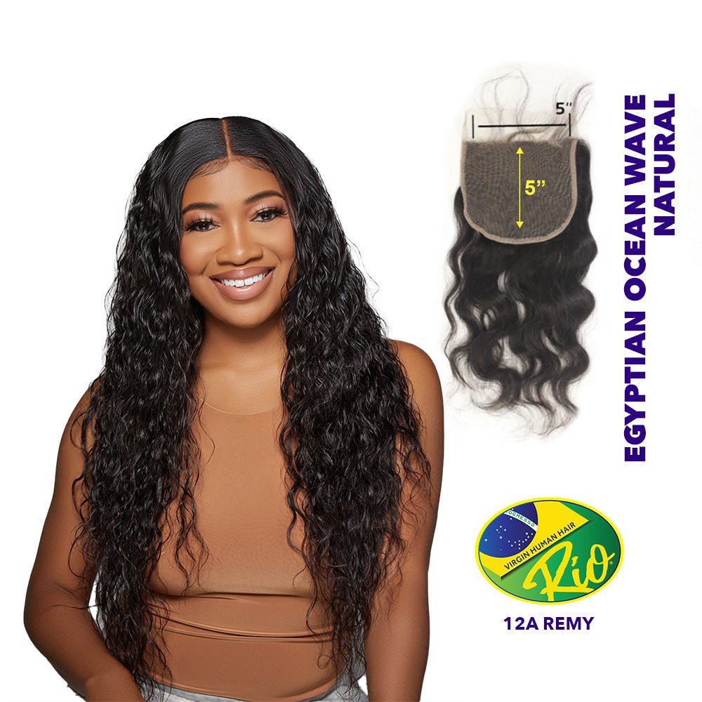 Rio 100% Virgin Human Hair 5x5 Closure - Egyptian Ocean Wave - Beauty Exchange Beauty Supply