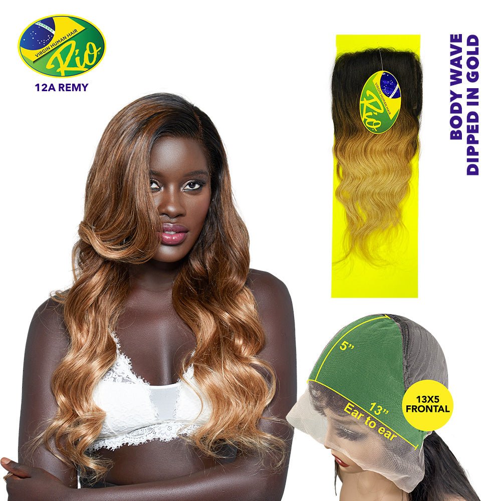 Rio 100% Virgin Human Hair Body Wave 13x5 Frontal - Dipped In Gold - Beauty Exchange Beauty Supply