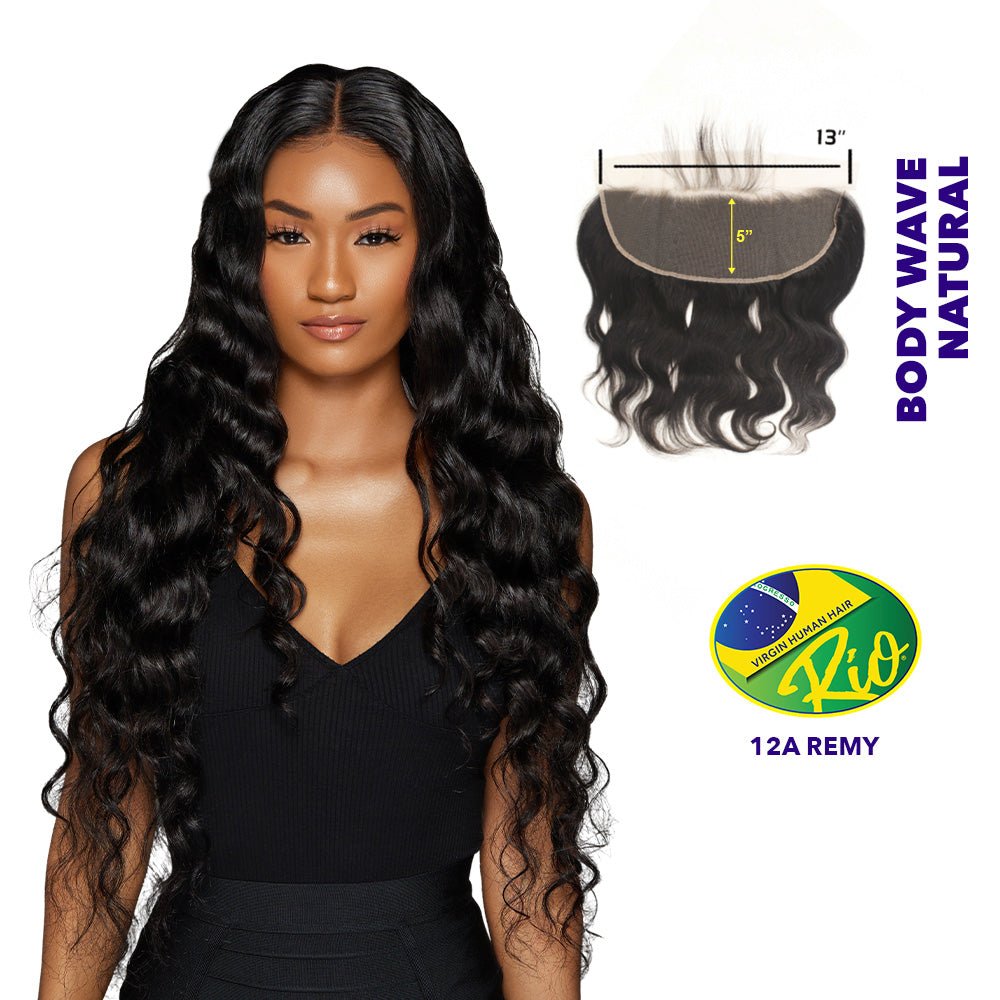 Rio 100% Virgin Human Hair Body Wave 13x5 Frontal - Natural Color - Beauty Exchange Beauty Supply