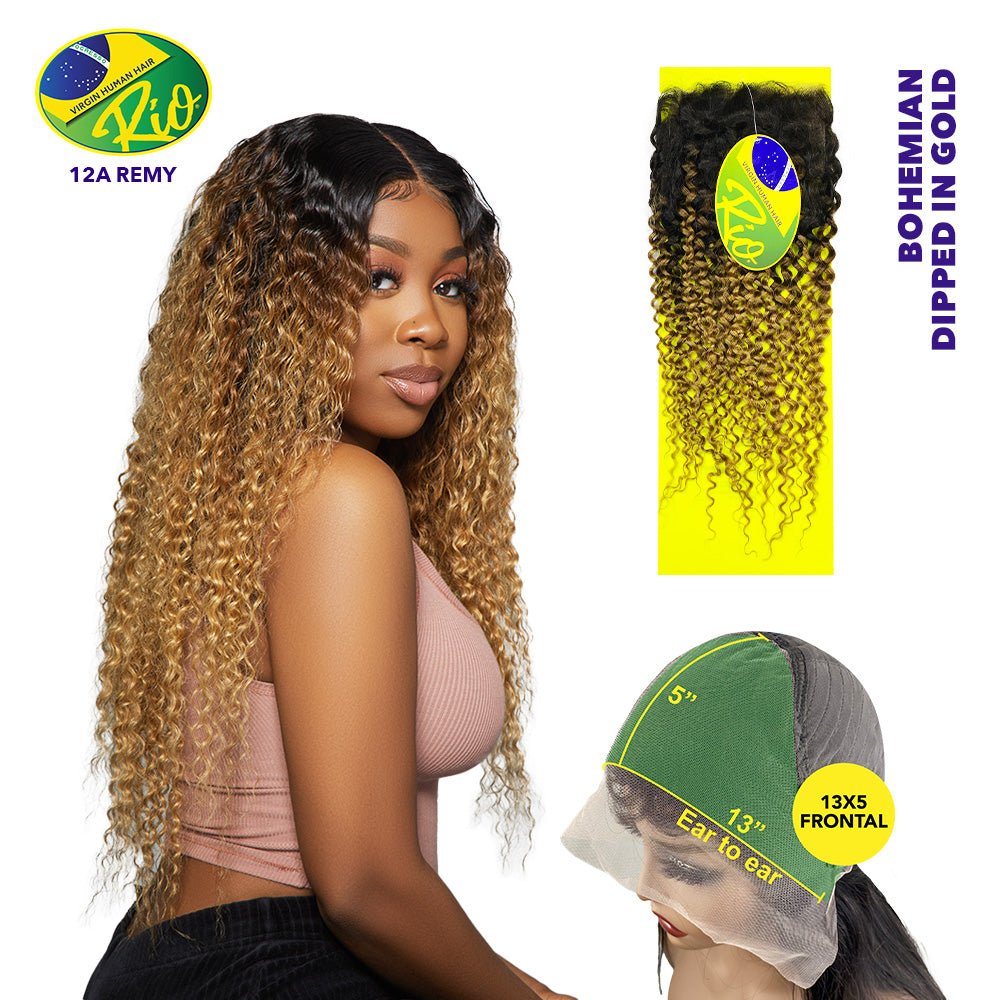 Rio 100% Virgin Human Hair Bohemian 13x5 Frontal - Dipped In Gold - Beauty Exchange Beauty Supply