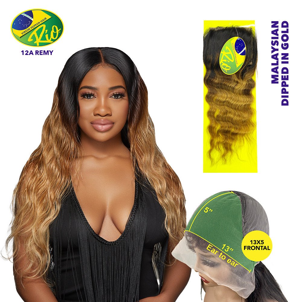 Rio 100% Virgin Human Hair Malaysian Wave 13x5 Closure - Dipped In Gold - Beauty Exchange Beauty Supply