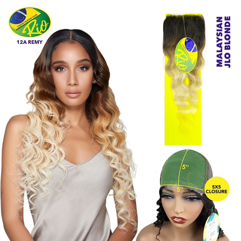 Rio 100% Virgin Human Hair Malaysian Wave 5x5 Closure - JLO Blonde - Beauty Exchange Beauty Supply