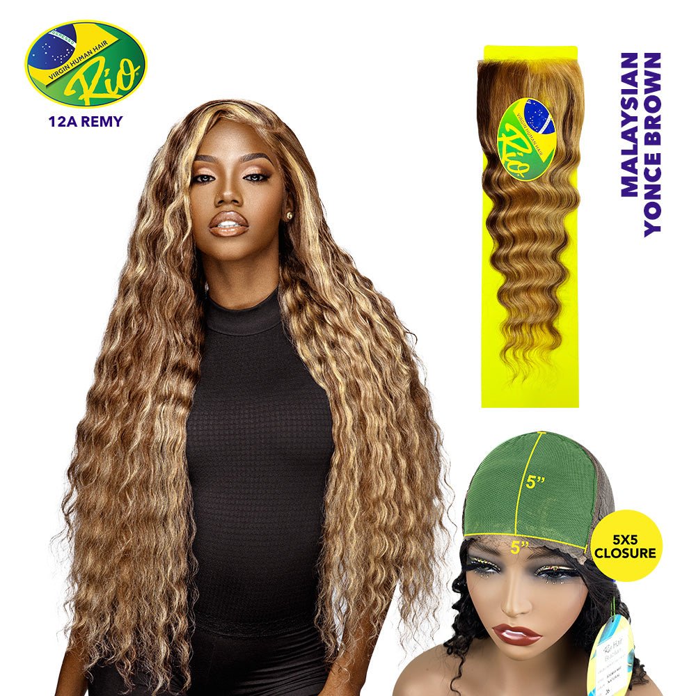 Rio 100% Virgin Human Hair Malaysian Wave 5x5 Closure - Yonce Brown - Beauty Exchange Beauty Supply