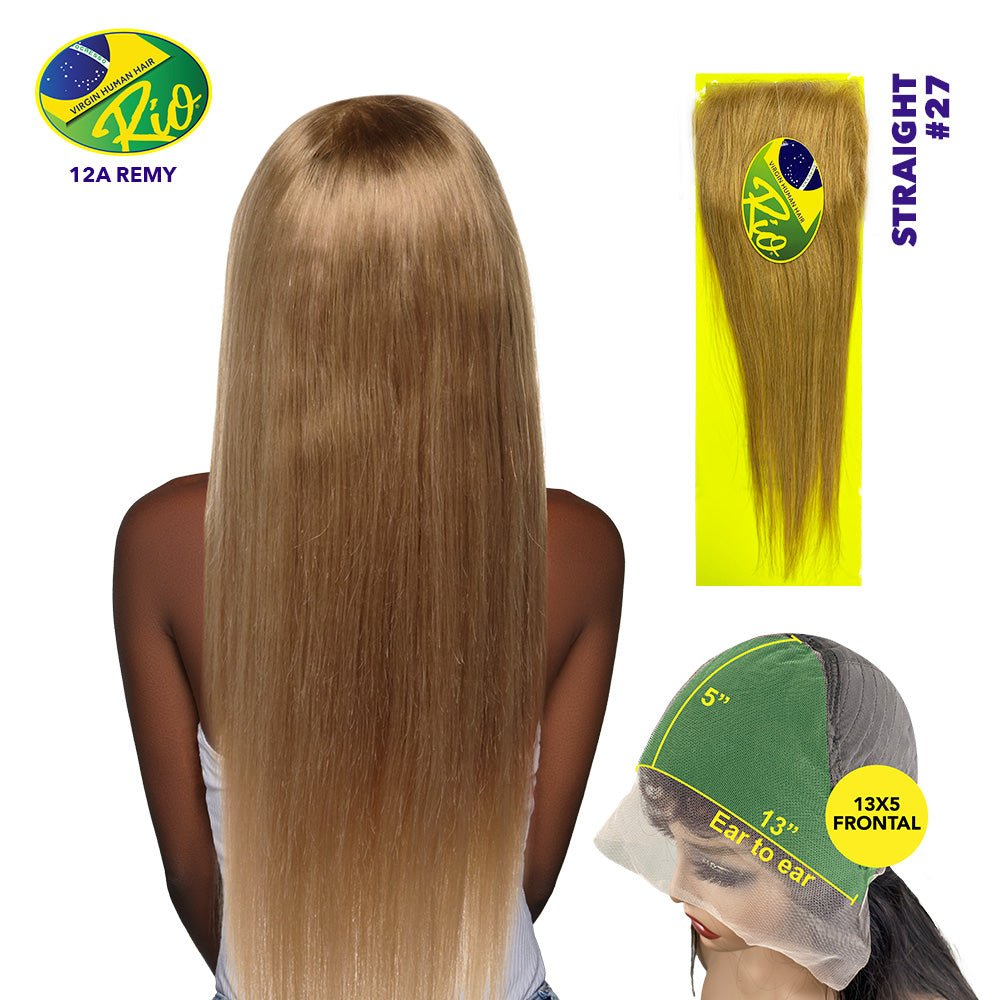 Rio 100% Virgin Human Hair Straight 13x5 Frontal - #27 - Beauty Exchange Beauty Supply