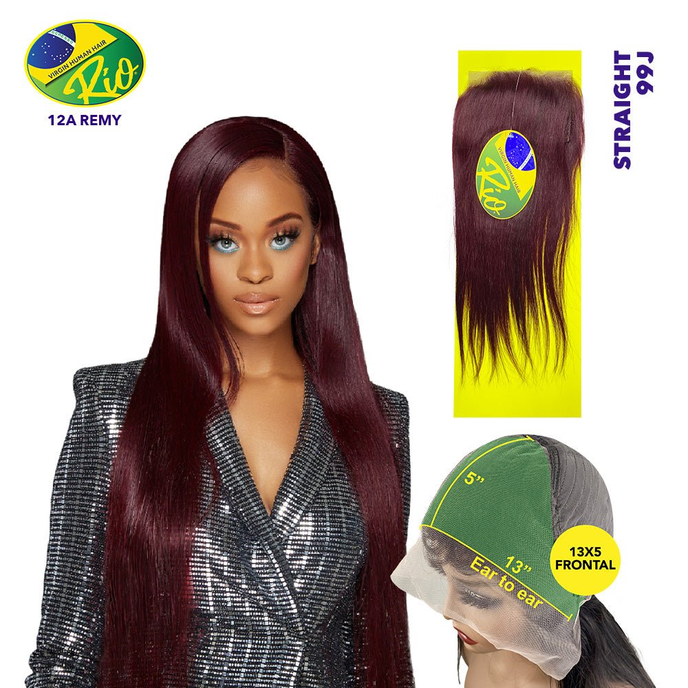Rio 100% Virgin Human Hair Straight 13x5 Frontal - #99J - Beauty Exchange Beauty Supply