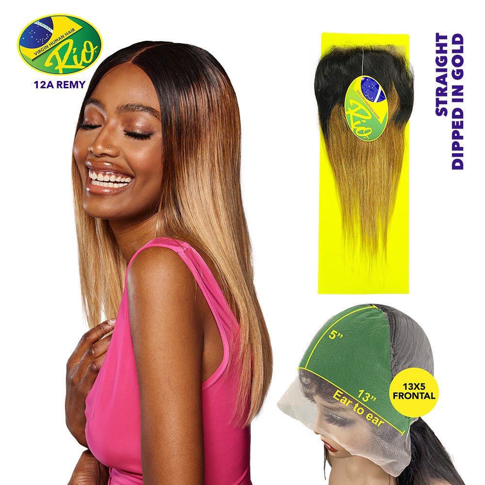 Rio 100% Virgin Human Hair Straight 13x5 Frontal - Dipped In Gold - Beauty Exchange Beauty Supply