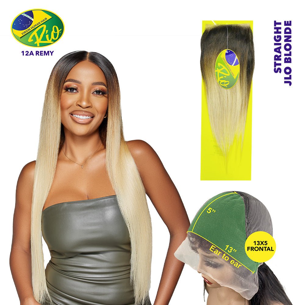 Rio 100% Virgin Human Hair Straight 13x5 Frontal - JLO Blonde - Beauty Exchange Beauty Supply