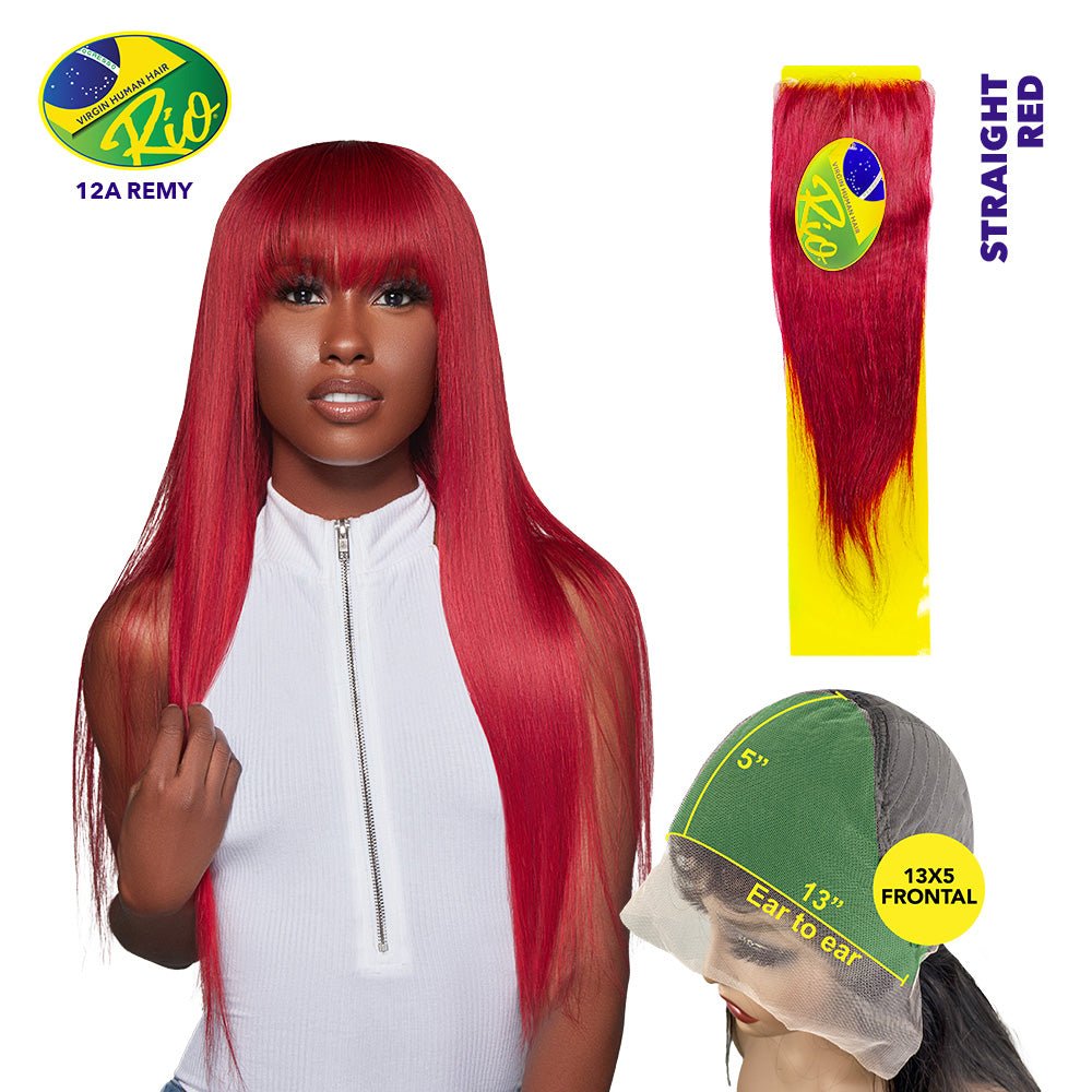 Rio 100% Virgin Human Hair Straight 13x5 Frontal - Red - Beauty Exchange Beauty Supply