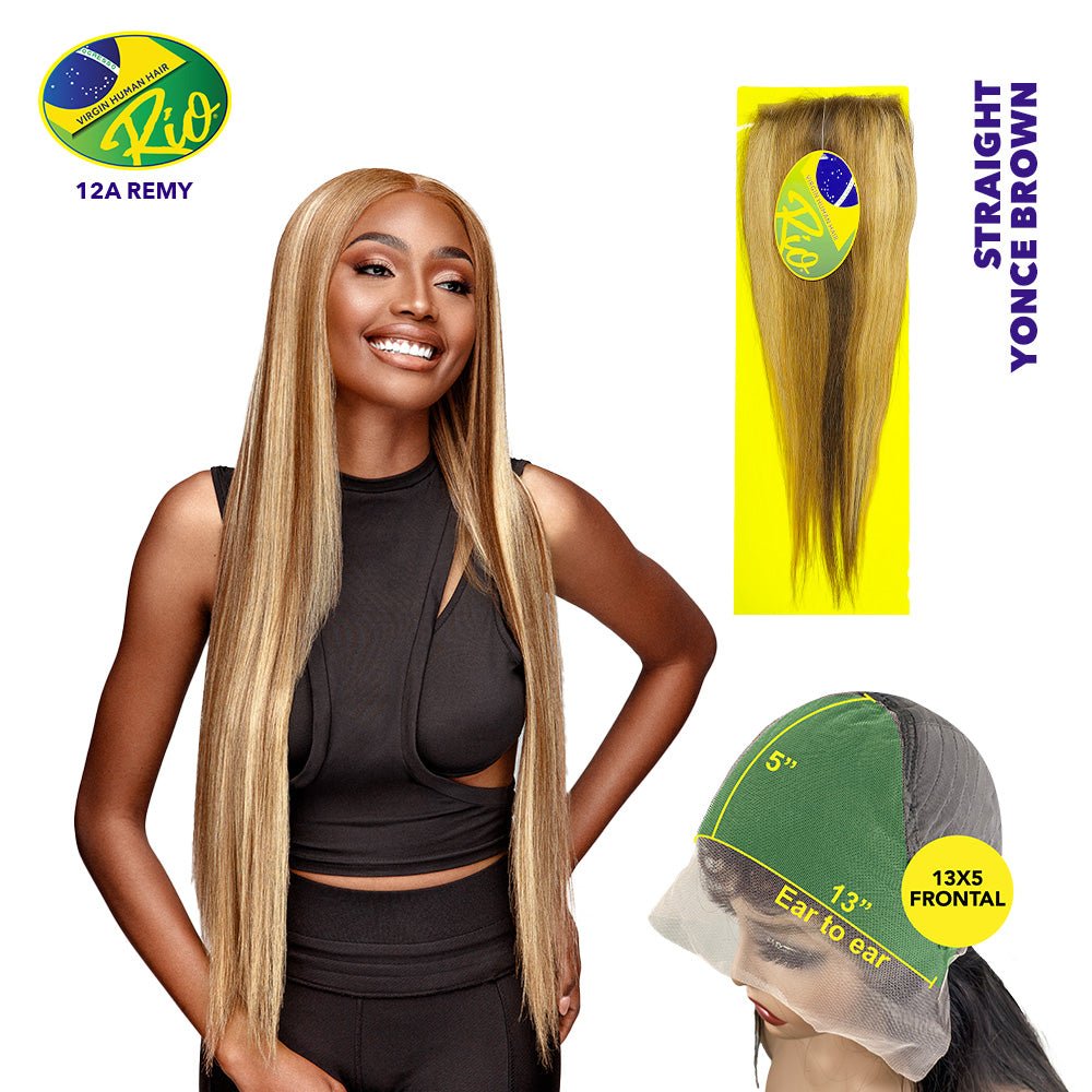 Rio 100% Virgin Human Hair Straight 13x5 Frontal - Yonce Brown - Beauty Exchange Beauty Supply