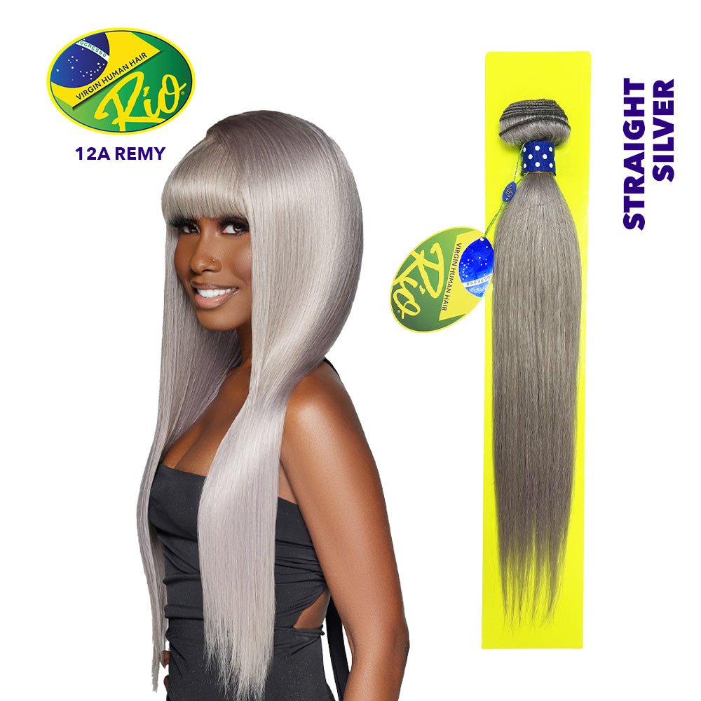 Hair Rio Powder Rio 100% Virgin Human Hair Straight Single Bundles - Silver