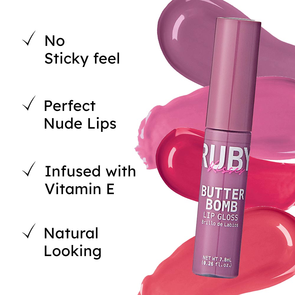 Ruby Kisses Butter Bomb Gloss - 12 Shades - Beauty Exchange Beauty Supply