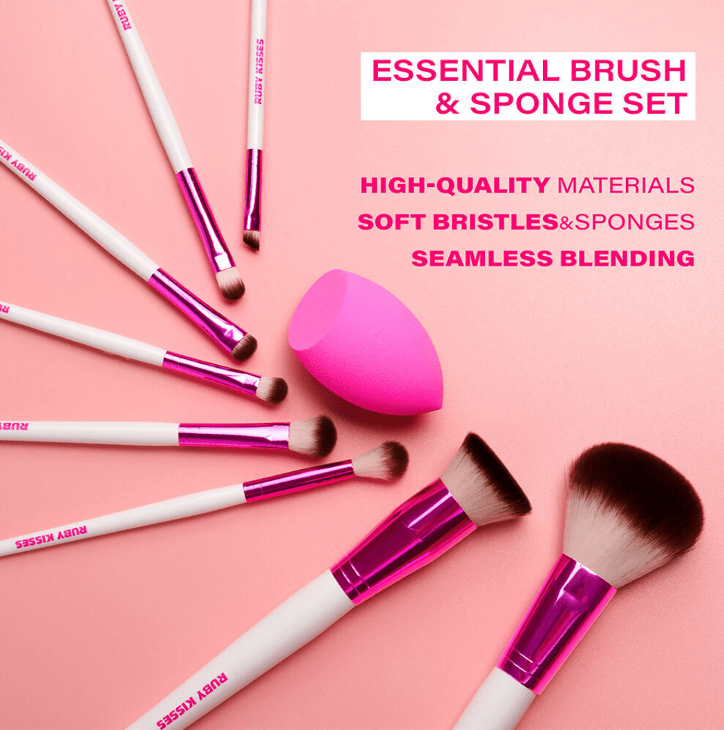Ruby Kisses Essential Brush & Sponge Set - Beauty Exchange Beauty Supply