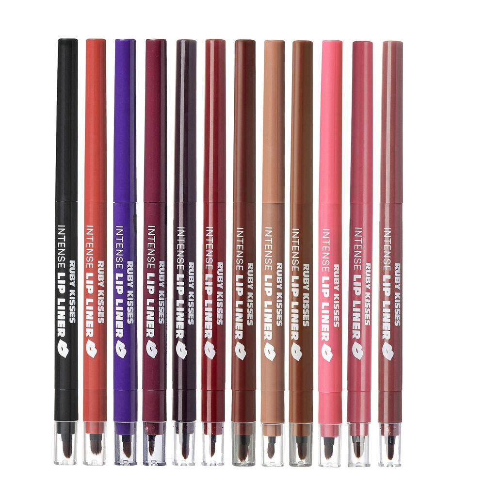 Ruby Kisses Intense Auto Lip Liner Pencil – Smooth Glide, Bold Definition | 12 Shades - Beauty Exchange Beauty Supply