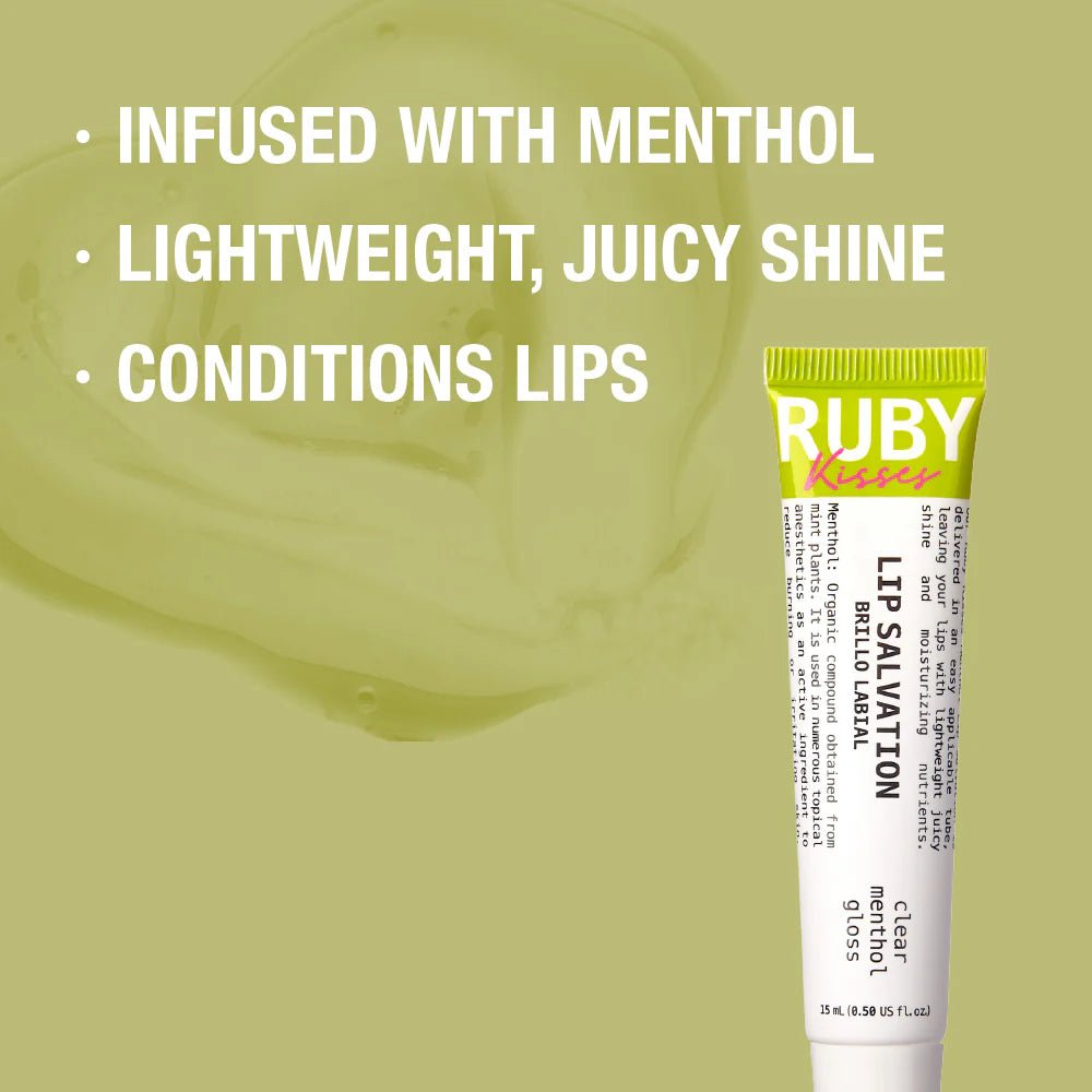Ruby Kisses Lip Salvation Lip Gloss Menthol - Infused Treatment – 15ml - Beauty Exchange Beauty Supply
