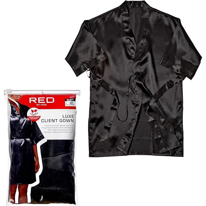 Red Luxe Client Gown – Water-Resistant, Stylish Full-Cover Salon Wear