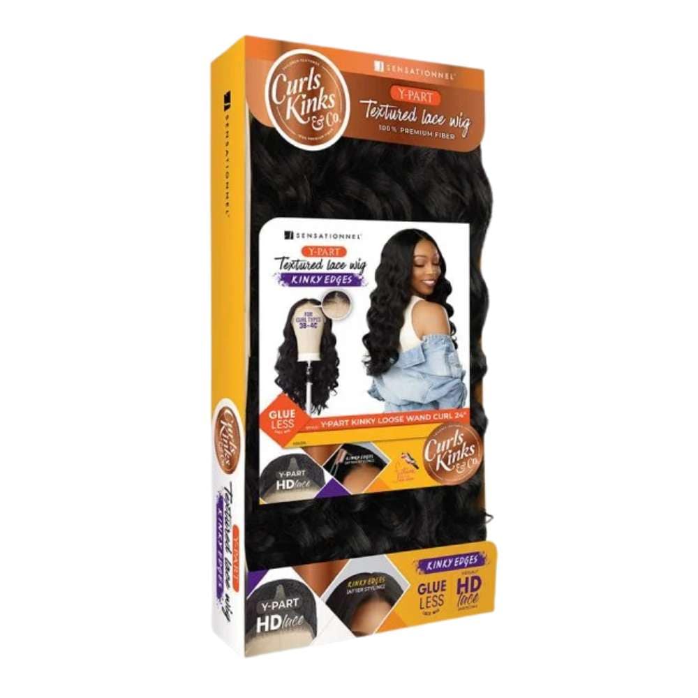 Sensationnel Curls Kinks & Co. HD Lace Y‑Part Wig – Kinky Loose Wand Curl 24″ - Beauty Exchange Beauty Supply