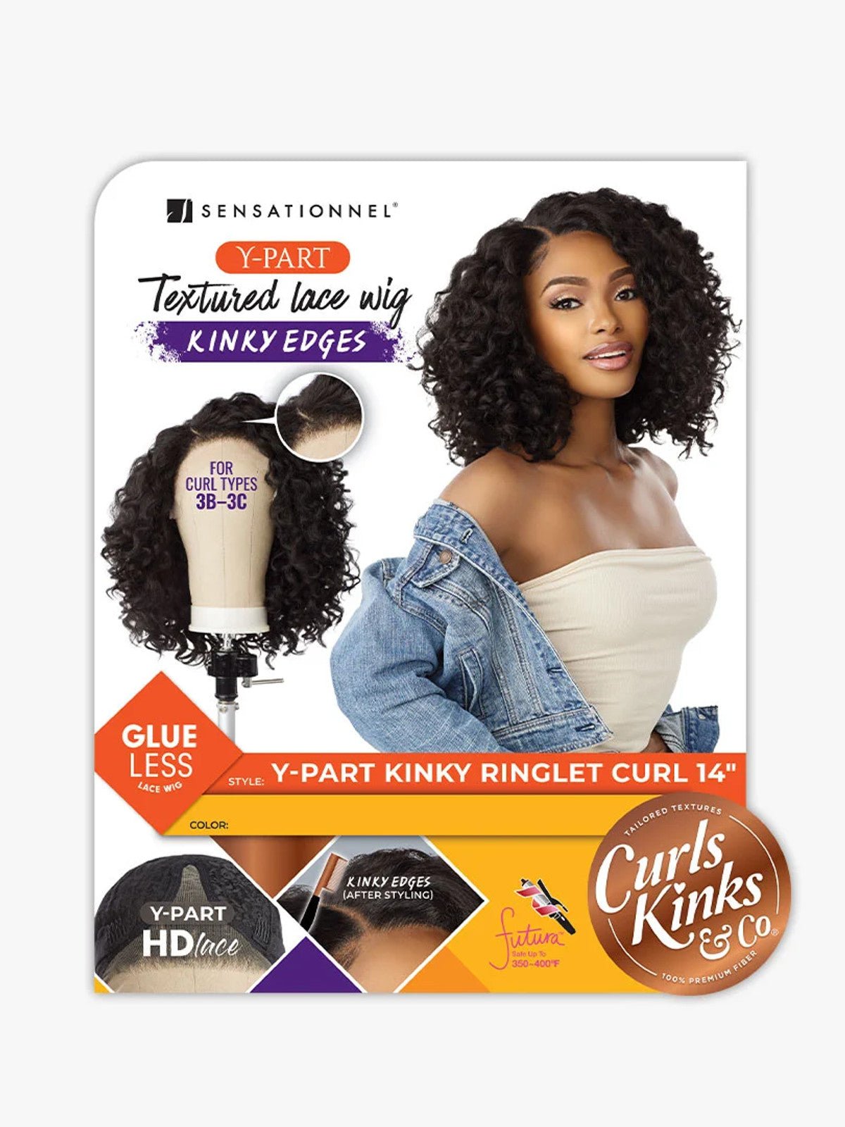 Sensationnel Curls Kinks & Co. HD Lace Y‑Part Wig – Kinky Ringlet Curl 14″ - Beauty Exchange Beauty Supply