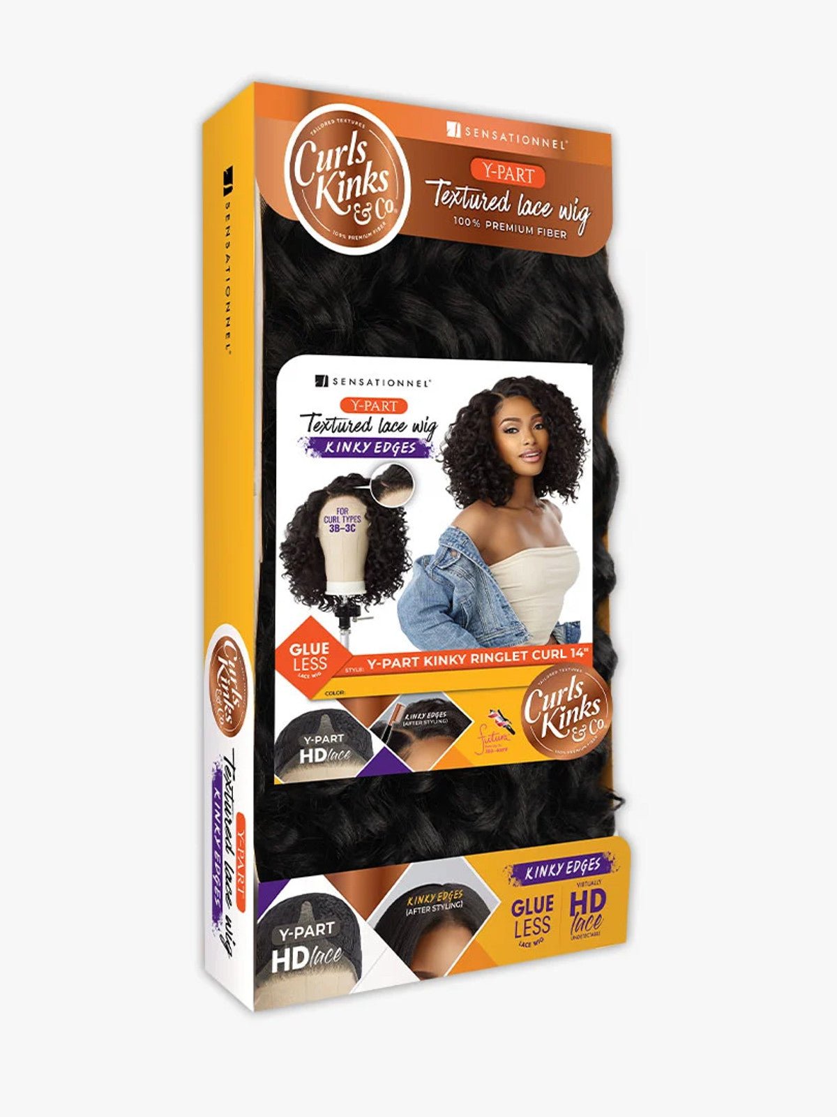 Sensationnel Curls Kinks & Co. HD Lace Y‑Part Wig – Kinky Ringlet Curl 14″ - Beauty Exchange Beauty Supply