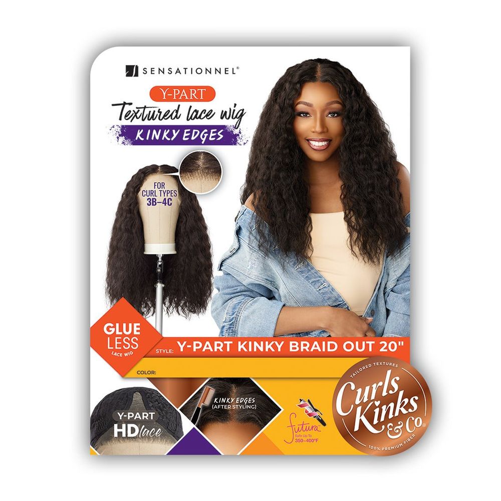 Sensationnel Curls Kinks & Co Kinky Edges Y Part HD Lace Wig - Kinky Braid Out 20" - Beauty Exchange Beauty Supply