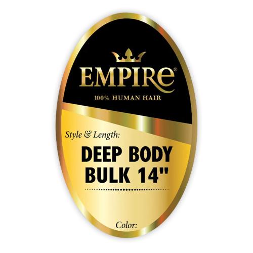 Sensationnel Empire Human Hair – Deep Body Bulk 14" | Soft, Voluminous, Tangle - Free | For Braids & Crochet Styles - Beauty Exchange Beauty Supply