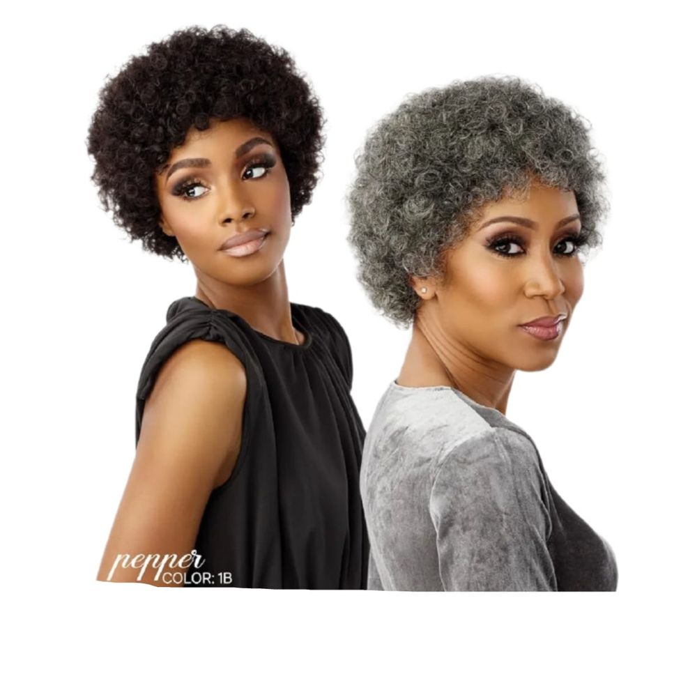 Sensationnel Empire Human Hair Wig – Salt and Pepper Bliss | Heat Safe + Contouring Mesh Cap - Beauty Exchange Beauty Supply