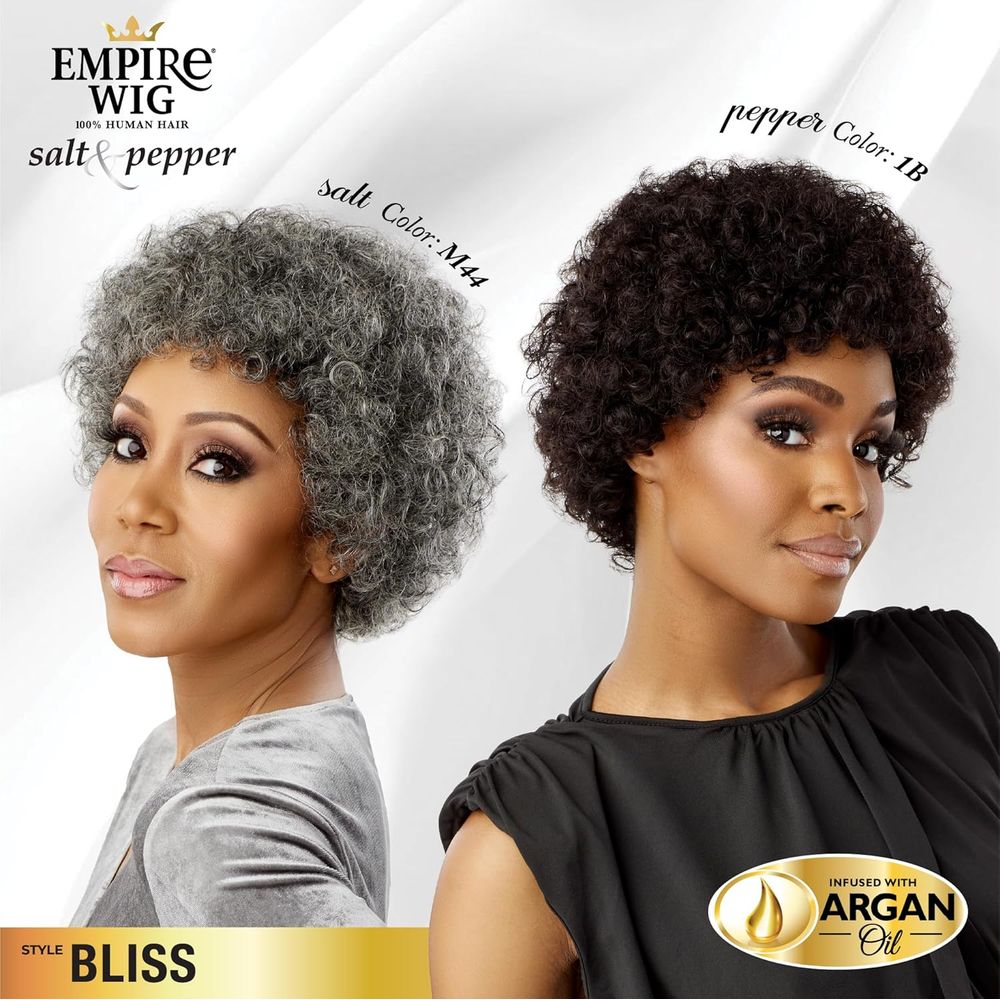 Sensationnel Empire Human Hair Wig – Salt and Pepper Bliss | Heat Safe + Contouring Mesh Cap - Beauty Exchange Beauty Supply