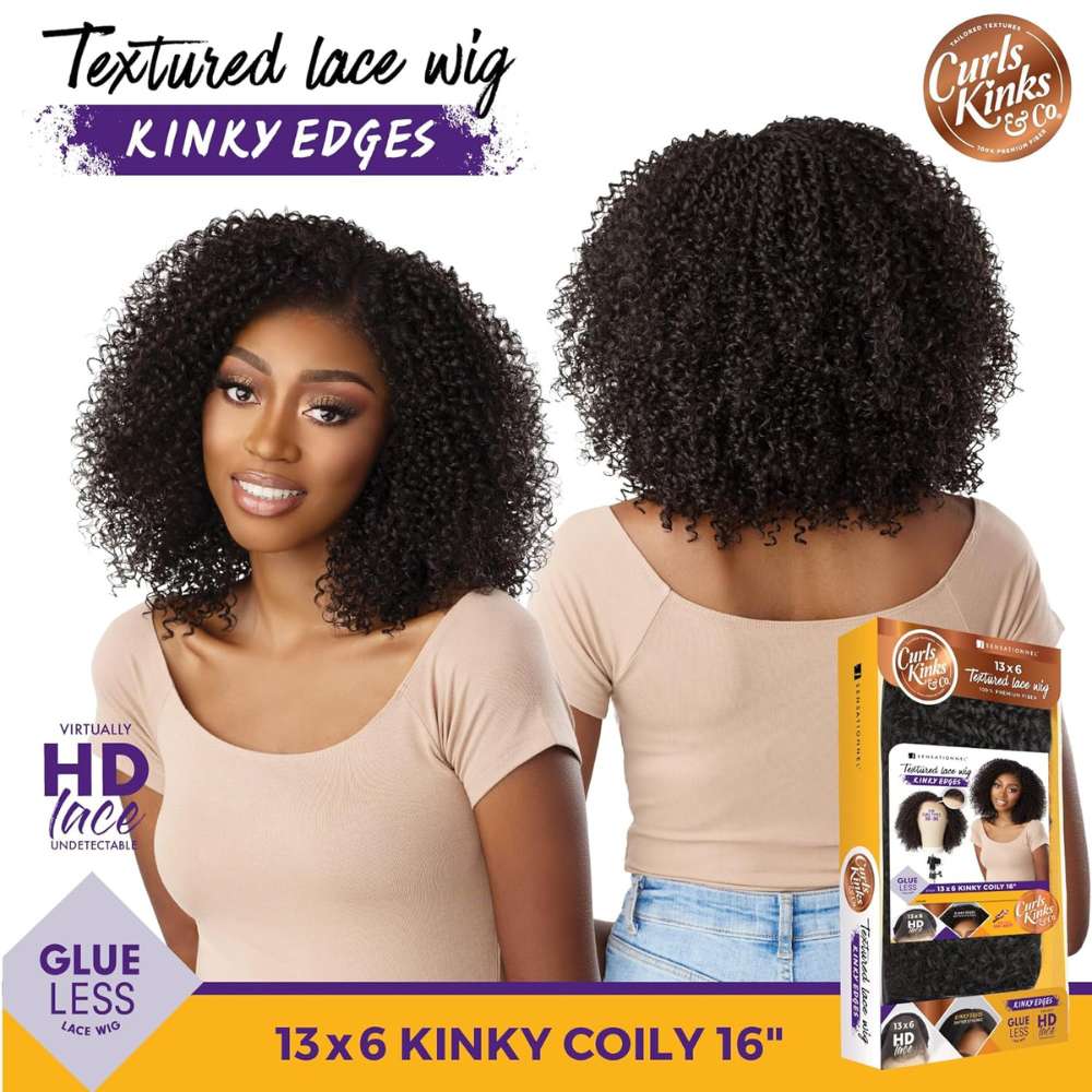 Sensationnel Kinky Edges 13×6 HD Lace Wig – Kinky Coily 16″ - Beauty Exchange Beauty Supply