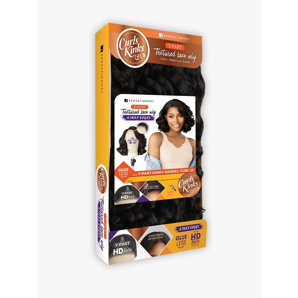 Sensationnel Kinky Edges Y - Part HD Lace Wig – Barrel Curl 12" - Beauty Exchange Beauty Supply
