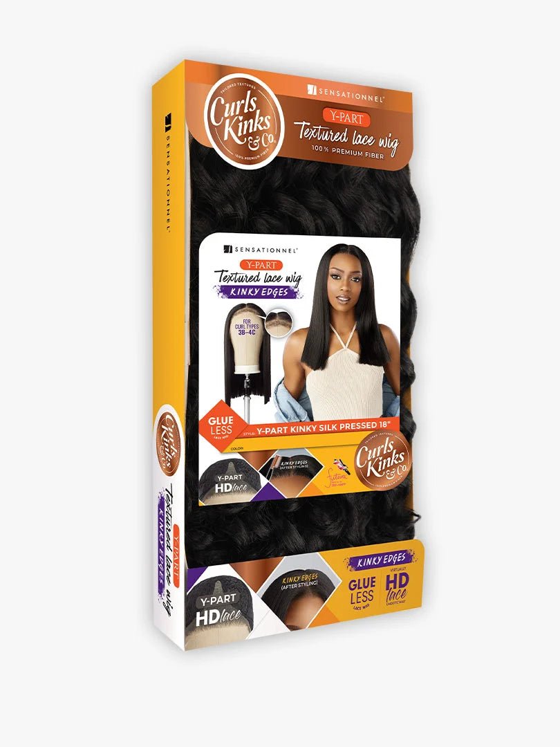 Sensationnel Kinky Edges Y - Part HD Lace Wig – Kinky Silk Pressed 18" - Beauty Exchange Beauty Supply