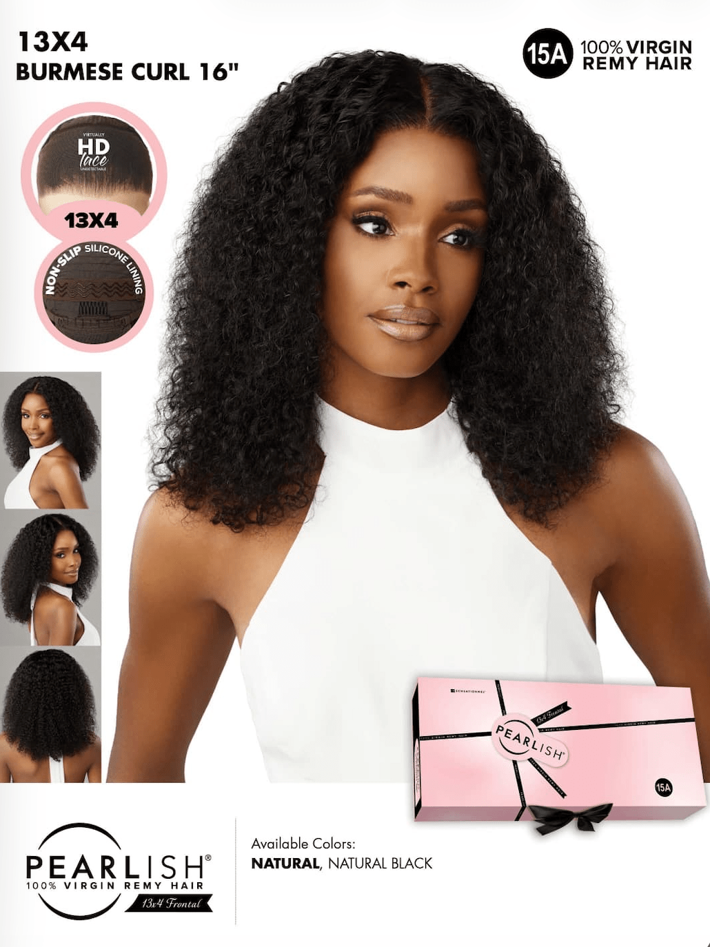 Sensationnel Pearlish Glueless 13x4 HD Lace Frontal Wig – Burmese Curl 16" - Beauty Exchange Beauty Supply