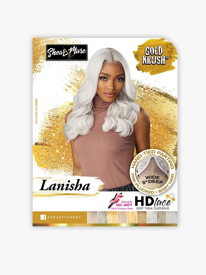 Sensationnel Shear Muse Gold Krush Series Synthetic HD Lace Front Wig - Lanisha - Beauty Exchange Beauty Supply